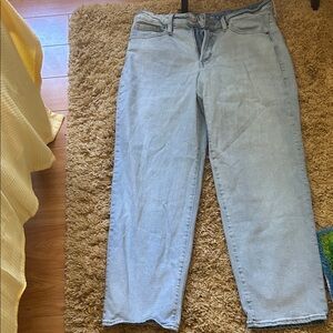 Old Navy Women's Straight Leg Jeans in Soft Blue